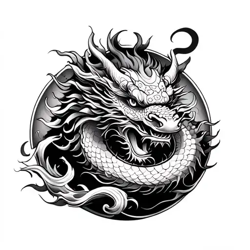 Chinese Dragon Covering Whole Forearm With Temples In Background