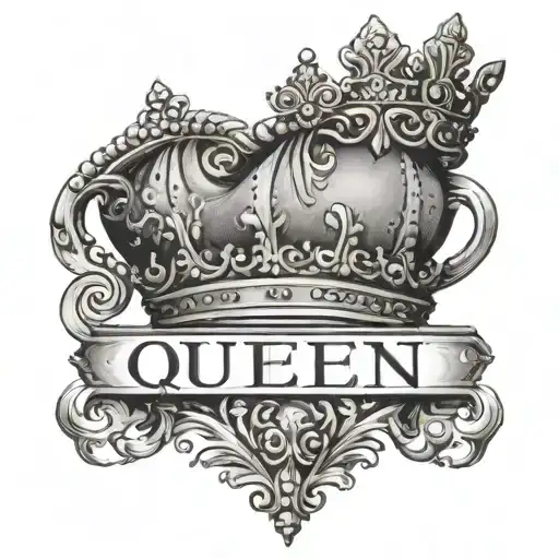 The Word Queen With A Small Simple Crown Above The Q In Pretty Writting