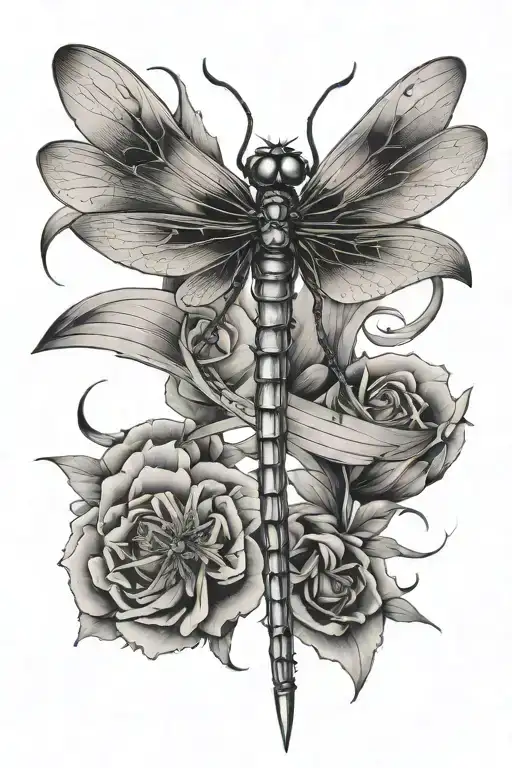 Dragonfly With Swords Behind It