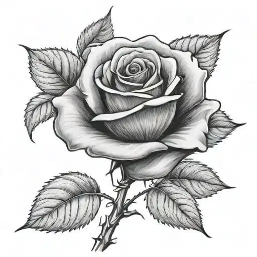 Rose With Storey As The Stem