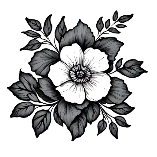 Flower Vines Floral Design Simple For Finger Line