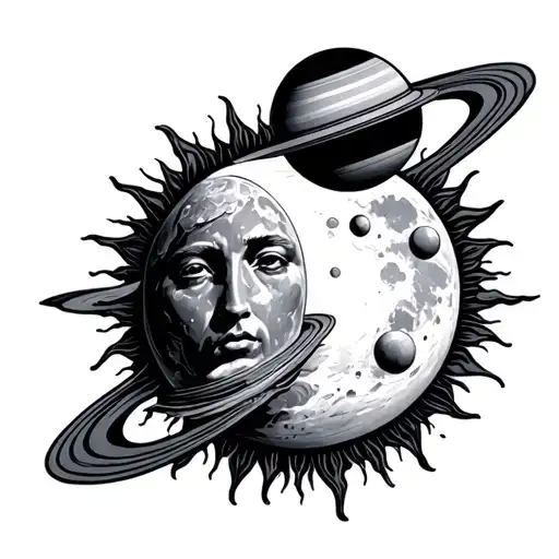 Moon Sun And Saturn