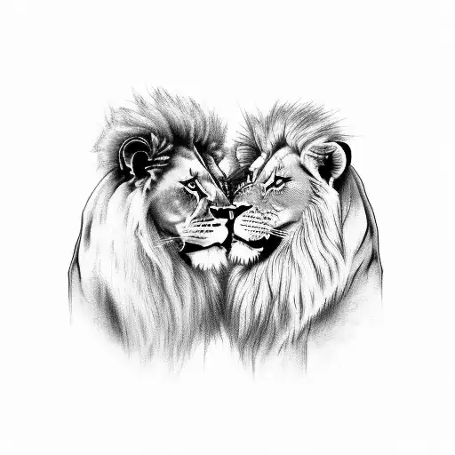 Lion Lioness Couple