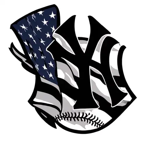 New York Yankees Logo With American Flag