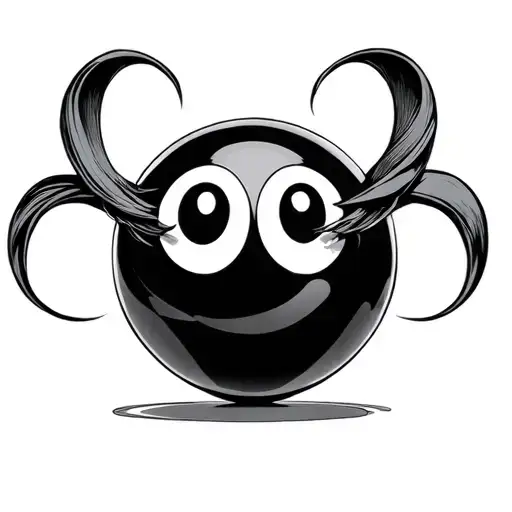 8 Ball And Alien Eyes In Infinity Sign