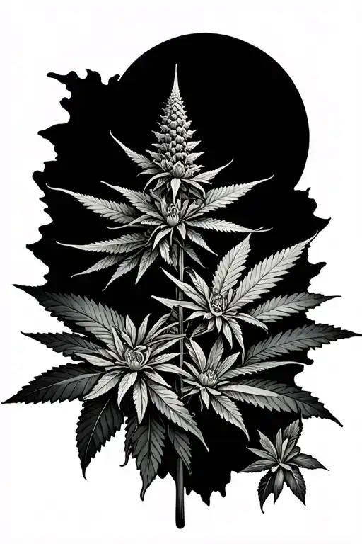 Floral And Marijuana Plant Growing