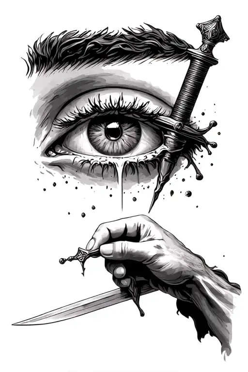 An Eye Getting Stabbed With A Sword Then Getting Pulled Out By The Hand Of Jesus