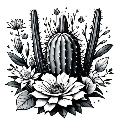 Cactus And Floral Design