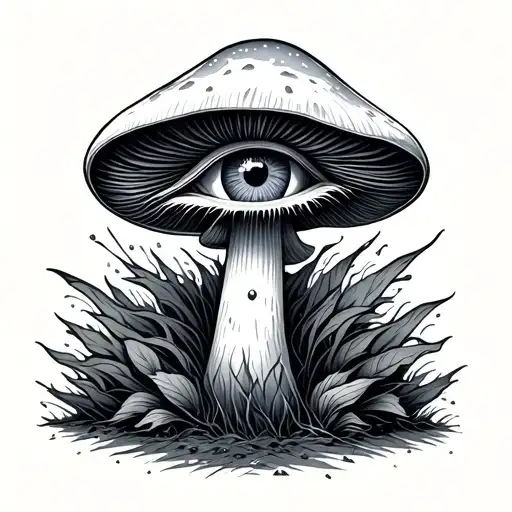 Simple Psychedelic Mushroom With Eye Inside