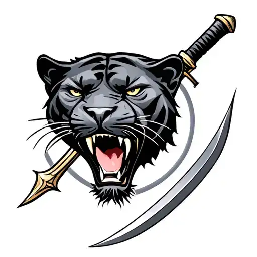 Traditional Panther Head With Dagger