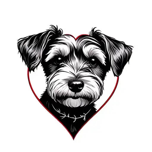 Heart Around Schnoodle Dog