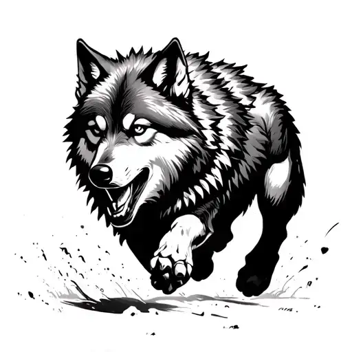 'Badass Wolf Running