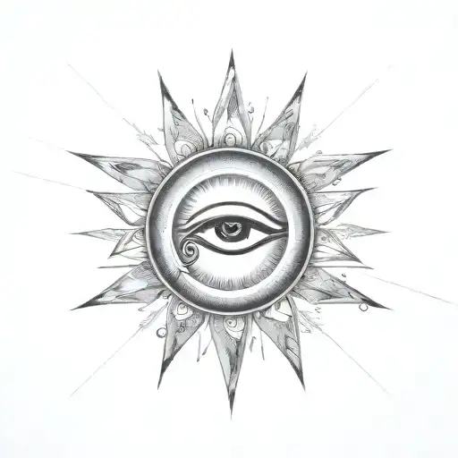 Eye Of Horus And Ra With Sun And Moon