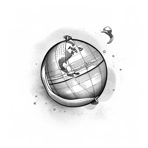 Atlas Lifting Globe With Ocean Waves Background