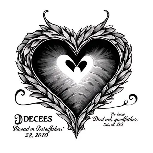 Tattoo Symbolizing Love Towards My Died Godfather With The Date Of Deces