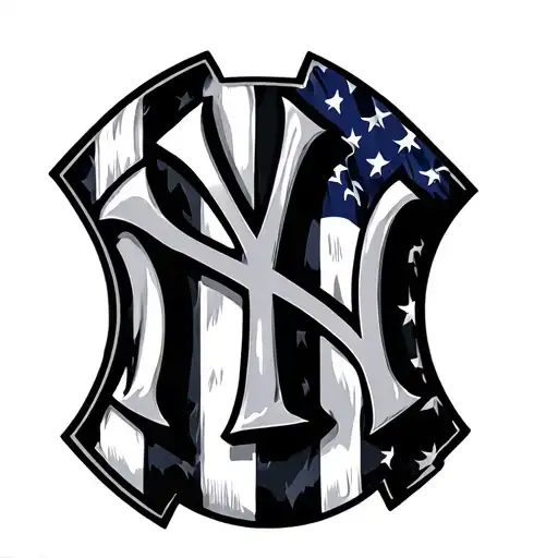 New York Yankees Logo With American Flag