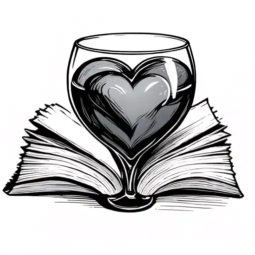 Book Tent Wineglas Heart