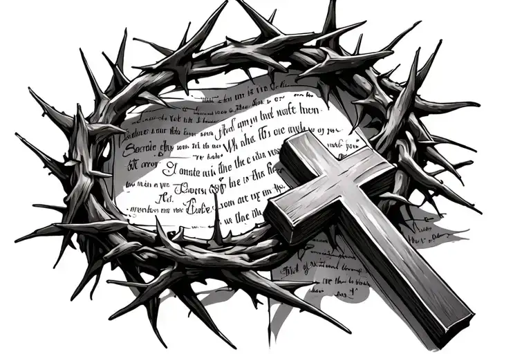 A Crown Of Thorns With A Cross And Bible Verse