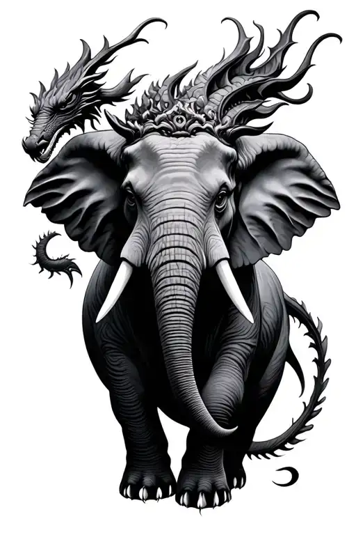 Elephant And Dragon