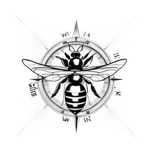 Compass With Worker Bee