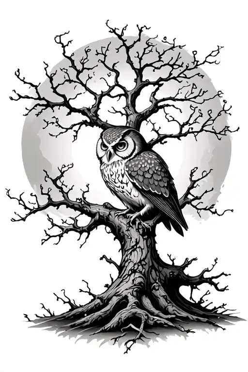 Poison Tree With A Owl Perched
