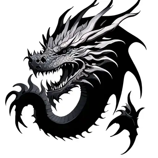 Dragon 2D Face Down Flying Vertically