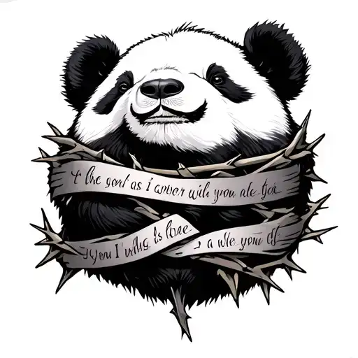 Bible Verse With Panda And Thorns Wrapped