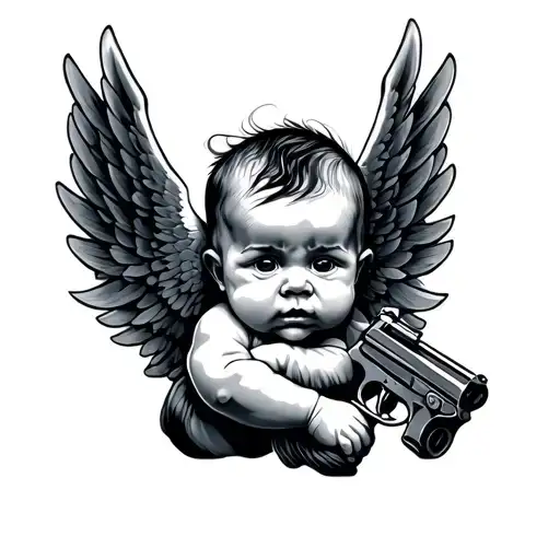 Baby Angle With Guns