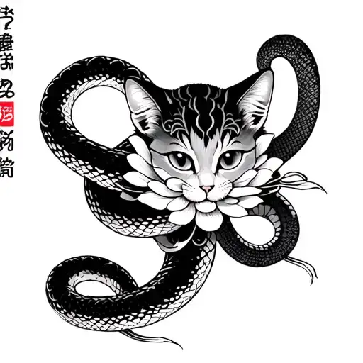 Chrysanthemum Snake Cat Durama Japanese
