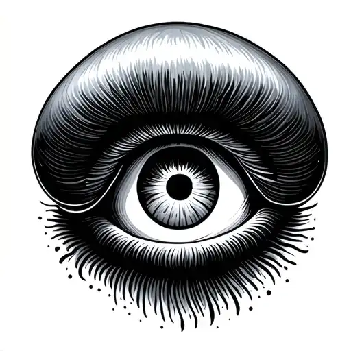 Simple Psychedelic Mushroom With Eye Inside