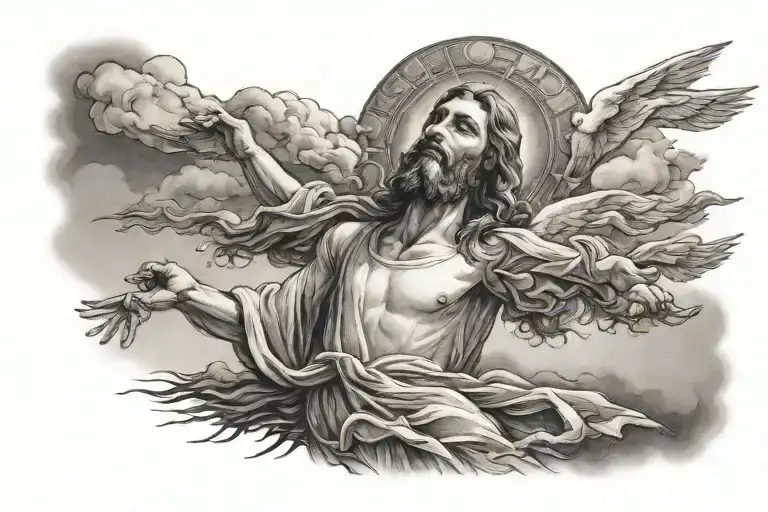 Jesus Spirit Ascending To Heaven