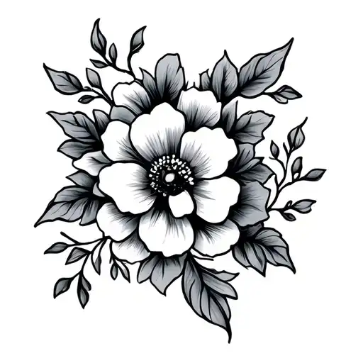 Flower Vines Floral Design Simple For Finger