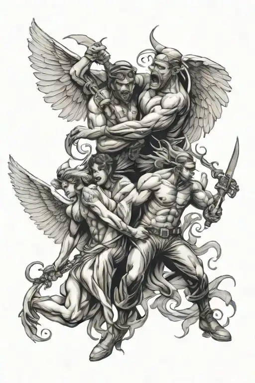 Gangster Angels Fighting Demons