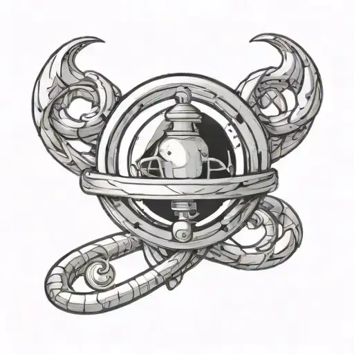 Mercury Symbol Intertwined With A Stethoscope