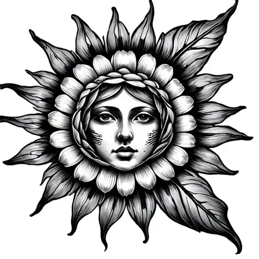 Sun With Flower Integrated