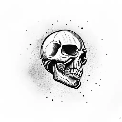 Skull Inside Of Astonaut Spacesuit In Space