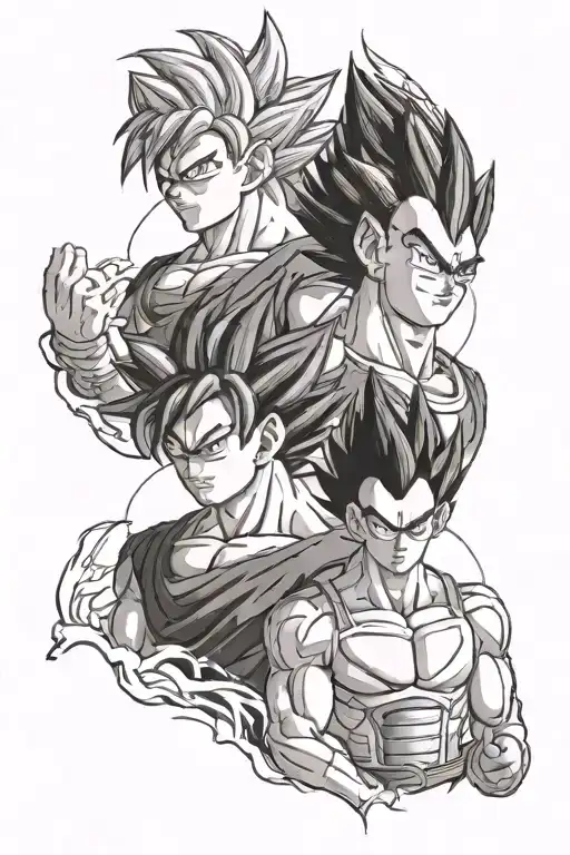 Goku And Vegeta Tattoo Design