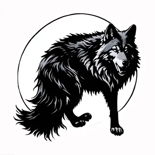 Wolf Moon Shining Full Moon