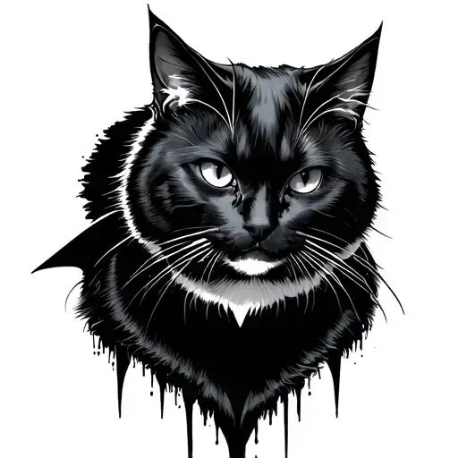 A Black And White Cat In A Batman Theme With Next Door