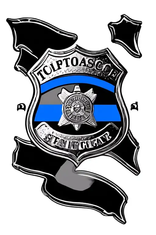 Police Badge With Thin Blue Line