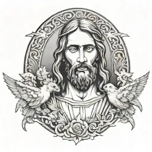 Jesus With Angels Back Ground