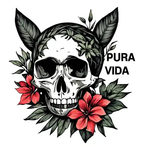 Pura Vida Masculine Spelled With Costa Rica Nature