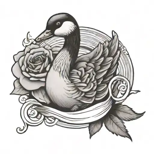 Goose Holding Rose