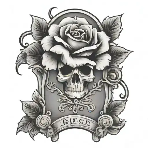 Historic Tombstone With Rose