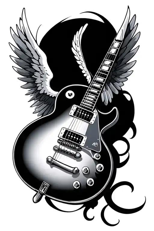 Rock Guitar And Angel Wing