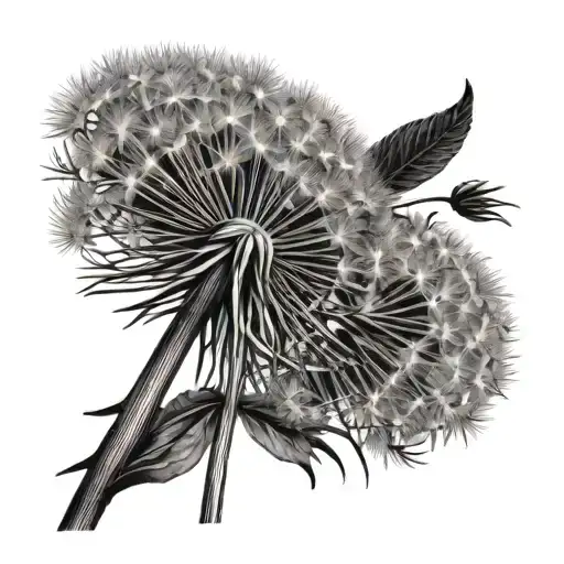 Dandelion With The Stalk Intertwined With The Name Lola