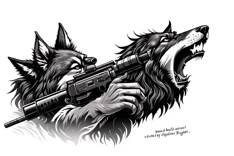 Tengri Turkish G3 Riffle Gun Tank Wolf Howling