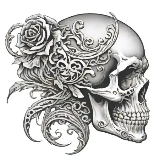Skull Holding Head