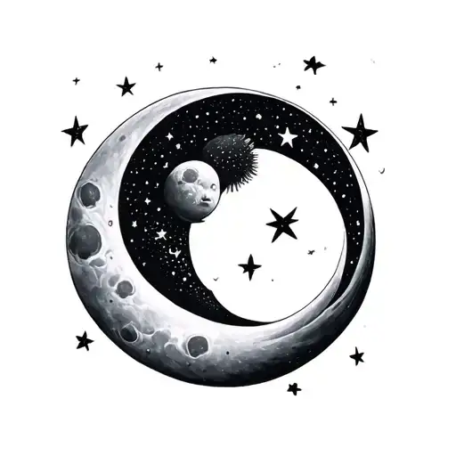 Mother Moon And Three Baby Stars