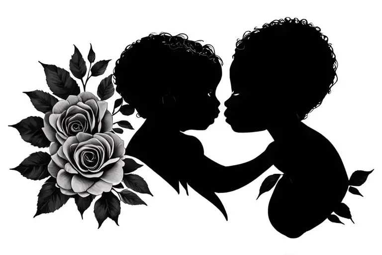 Memorial Tattoo Of My Late Sister And Her Baby